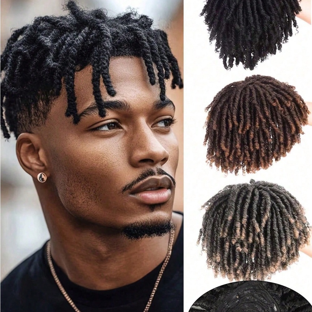 Men's Black Dreadlock Hair Extensions
